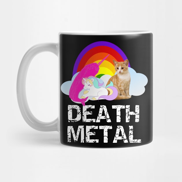 Death Metal Unicorn Narwhal Kitten Funny Heavy Metal Lover Shirt by MisterMash